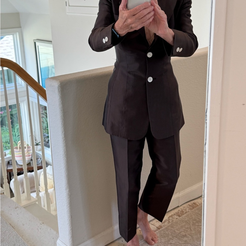 Dolce & Gabbana Dark Brown  Cropped Pantsuit 100%silk